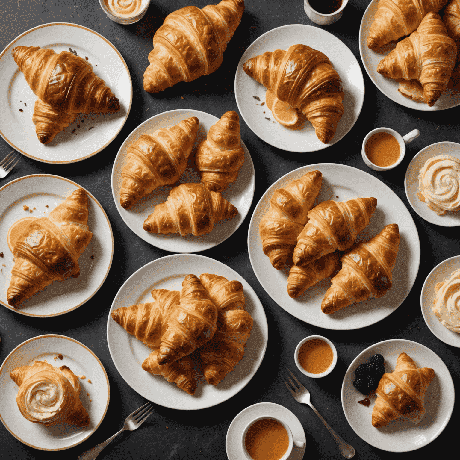 Une assiette présentant divers types de croissants du monde entier, incluant des versions sucrées et salées